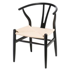 Jídelní židle Wicker Color inspirovaná Wishbone černá