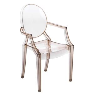 Jídelní židle Royal inspirovaná Louis Ghost amber transparantná