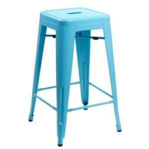Barová židle Paris 66cm inspirovaná Tolix modrá