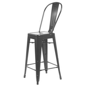 Barová židle Paris Back inspirovaná Tolix černá