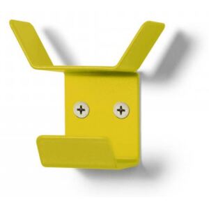 Nástěnný věšák Mini, trojitý žlutá