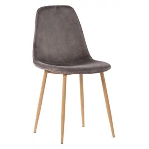 Jídelní židle STOCKHOLM šedý samet, dřevěná podnož House Nordic 1001121