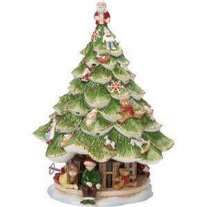 Villeroy & Boch Christmas Toys Memory hrací skříňka / svícen, vánoční stromek s dětmi, 30 cm