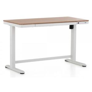 Výškově nastavitelný stůl OfficeTech 2, 120 x 60 cm dub / bílá