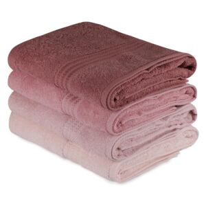 Sada 4 ručníků Pink Shades 70x140 cm