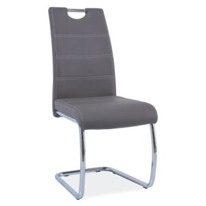 Jídelní židle - H-666, ekokůže, chromované nohy, různé barvy na výběr Čalounění: šedá (ekokůže)
