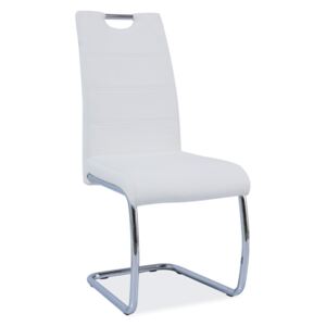 Jídelní židle - H-666, ekokůže, chromované nohy, různé barvy na výběr Čalounění: bílá (ekokůže)