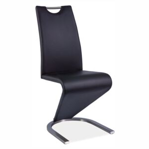 Jídelní židle - H-090, ekokůže, kartáčované nohy, různé barvy na výběr Čalounění: černá (ekokůže)