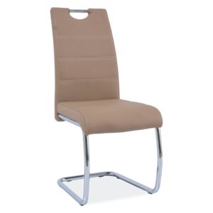 Jídelní židle - H-666, ekokůže, chromované nohy, různé barvy na výběr Čalounění: béžová (ekokůže)
