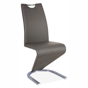Jídelní židle - H-090, ekokůže, kartáčované nohy, různé barvy na výběr Tkanina: šedá (ekokůže)