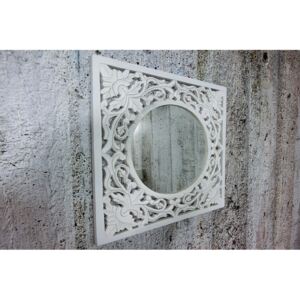(3099) ORNAMENT zrcadlo bílé s patinou