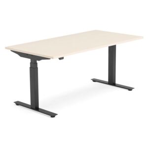 AJ Produkty Výškově nastavitelný stůl Modulus, 1600x800 mm, černý rám, bříza