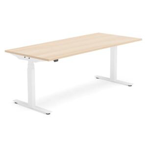 AJ Produkty Výškově nastavitelný stůl Modulus, 1800x800 mm, bílý rám, dub