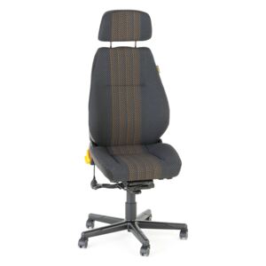 AJ Produkty Kancelářská židle Preston, 24 hod., textilní potah, šedo-žlutá