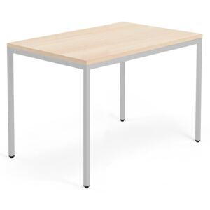 AJ Produkty Psací stůl Modulus, 4 nohy, 1200x800 mm, stříbrný rám, dub