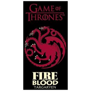 Setino • Bavlněná plážová osuška Hra o trůny - Oheň a krev - Game of Thrones - Fire and Blood - 100% bavlna - 70 x 140 cm