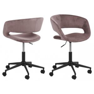 Design Scandinavia Kanelářská židle Grace, tkanina, růžová
