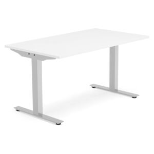 AJ Produkty Psací stůl Modulus, T-nohy, 1400x800 mm, stříbrný rám, bílá