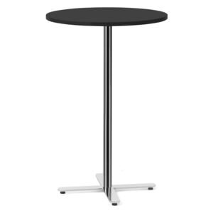 AJ Produkty Barový stůl Tilo, 1090xØ700 mm, chrom, černá