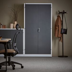 AJ Produkty Kancelářská skříň Style, 1900x1000x400 mm, bílá, tmavě šedé dveře