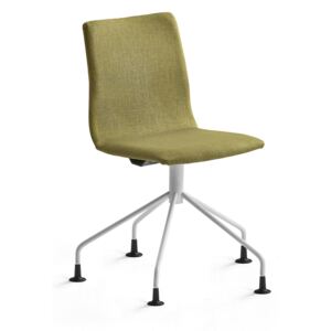 AJ Produkty Konferenční židle Ottawa, podnož pavouk, olivově zelená, bílý rám