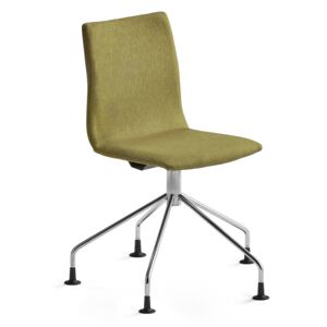 AJ Produkty Konferenční židle Ottawa, podnož pavouk, olivově zelená, chromovaný rám