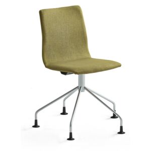 AJ Produkty Konferenční židle Ottawa, podnož pavouk, olivově zelená, šedý rám