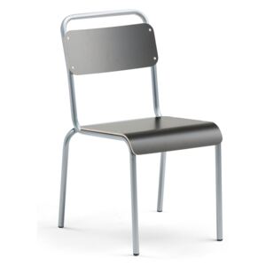 AJ Produkty Jídelní židle Frisco, hliníkově šedý rám, HPL černá