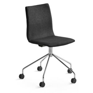 AJ Produkty Konferenční židle Ottawa, s kolečky, černá, chromovaný rám