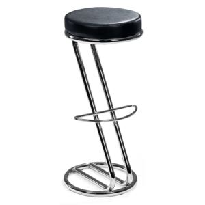 AJ Produkty Barová stolička Baltimore, černá koženka/chrom