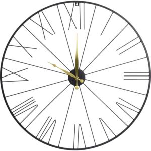 Nástěnné hodiny se zlatými ručičkami, Ø 70 cm, černé