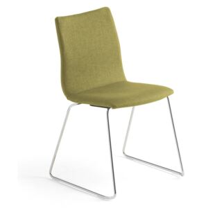 AJ Produkty Konferenční židle Ottawa, olivově zelený potah, chrom