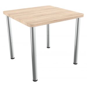 Levný jídelní stůl 80 x 80 cm čtverec rovné nohy Dub Sonoma