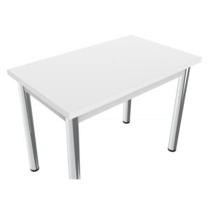 Jídelní stůl 100 x 60 cm - kovové nohy - 2 varianty desky / volitelný dekor Alaska bílá
