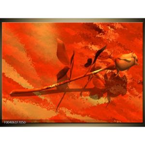 Obraz stonku růže - oranžová (70x50 cm)