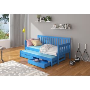 Expedo Dětská postel AMINA + matrace, 90x200/90x190, modrá