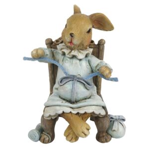 Dekorace králíka v košilce na židli - 8*7*10 cm