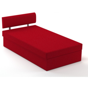 Nábytek Králík, postel červená, lamelová, 110x195 cm