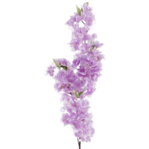 Umělá květina, třešňové květy, barva fialová 1 ks