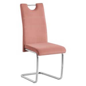 TEMPO Jídelní židle, růžová Velvet látka, ABIRA NEW
