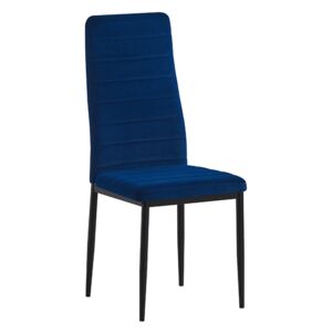 TEMPO Židle, modrá, velvet látka / černý kov, COLETA NOVA