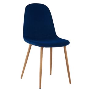 TEMPO Židle, modrá Velvet látka / buk, LEGA