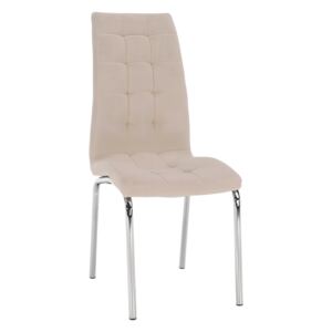 TEMPO Jídelní židle, béžová Dulux / chrom, GERDA NEW
