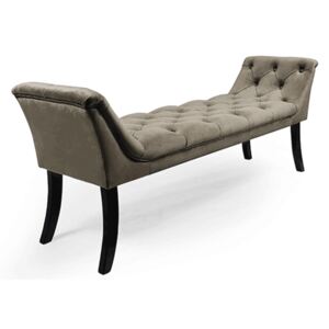 TEMPO Designová lavice, olivově zelená Velvet látka / kaučukové dřevo, Hemy