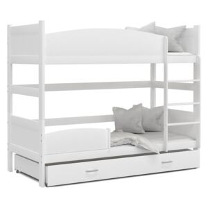 Dětská patrová postel se šuplíkem TWISTER X - 190x80 cm - bílá