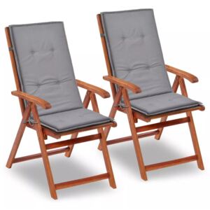 Polstry na zahradní židle - 2 ks - šedé | 120x50x3 cm