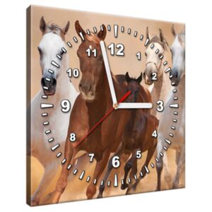 Tištěný obraz s hodinami Cválající koně ZP1135A_1AI