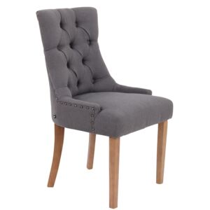 Jídelní židle Aberdeen ~ látka, dřevěné nohy antik světlé Barva Tmavě šedá