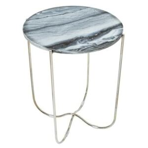Výprodej Odkládací stolek Edel III šedá, stříbrná, mramor