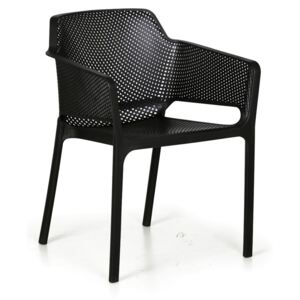 Plastová bistro židle RUSTIC, černá, balení 4 ks